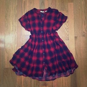 Anthropologie Mona Plaid Short Sleeve Skater Dress